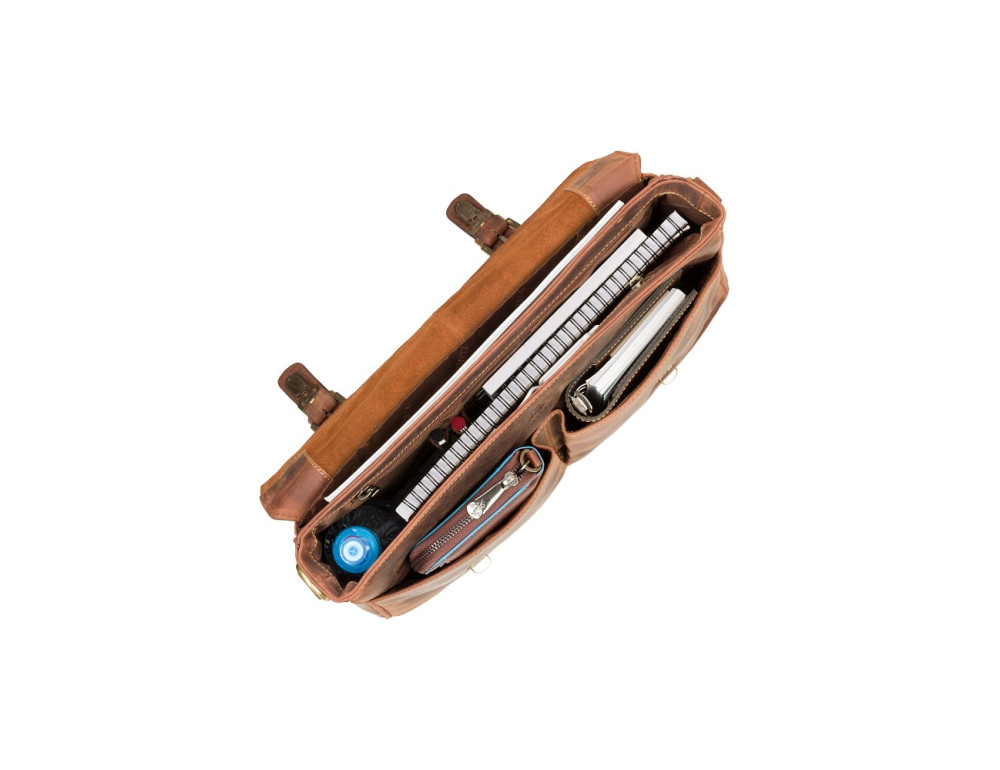 Мужской кожаный портфель Visconti 18716 OIL TAN коричневый - Фото № 6