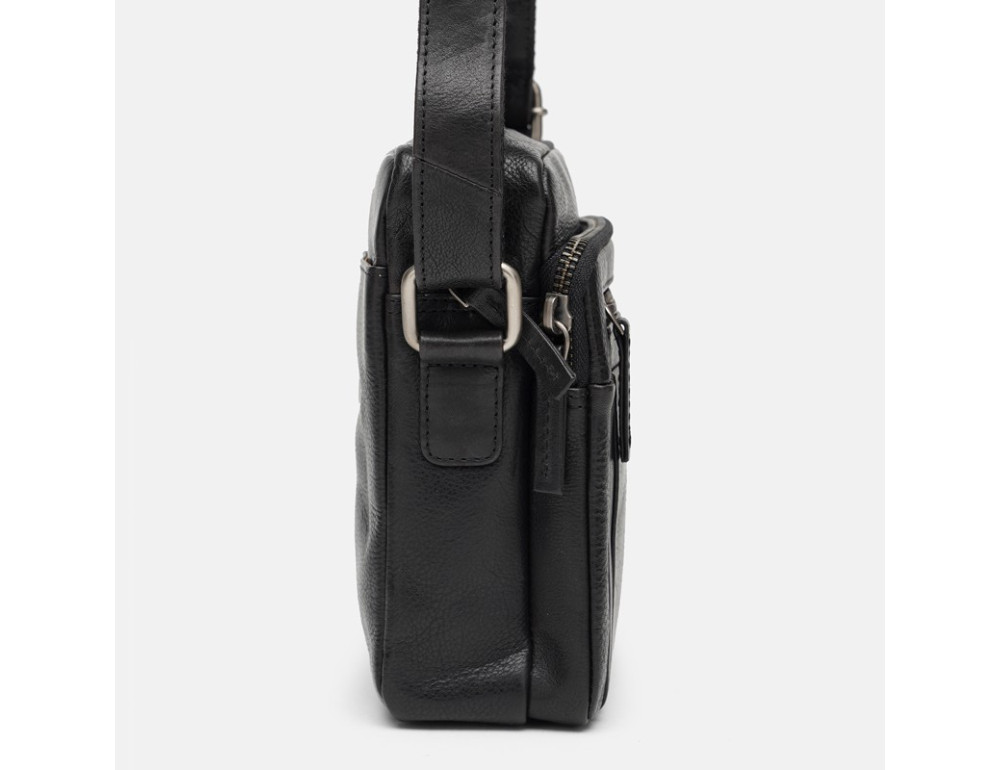 Чоловіча шкіряна сумка через плече Ricco Grande 1FSL-931 чорна - Фотографія № 4