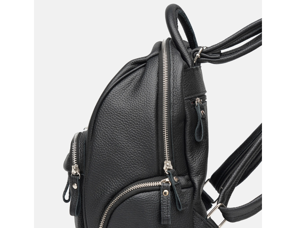 Женский кожаный рюкзак Ricco Grande 1L976-black - Фото № 4