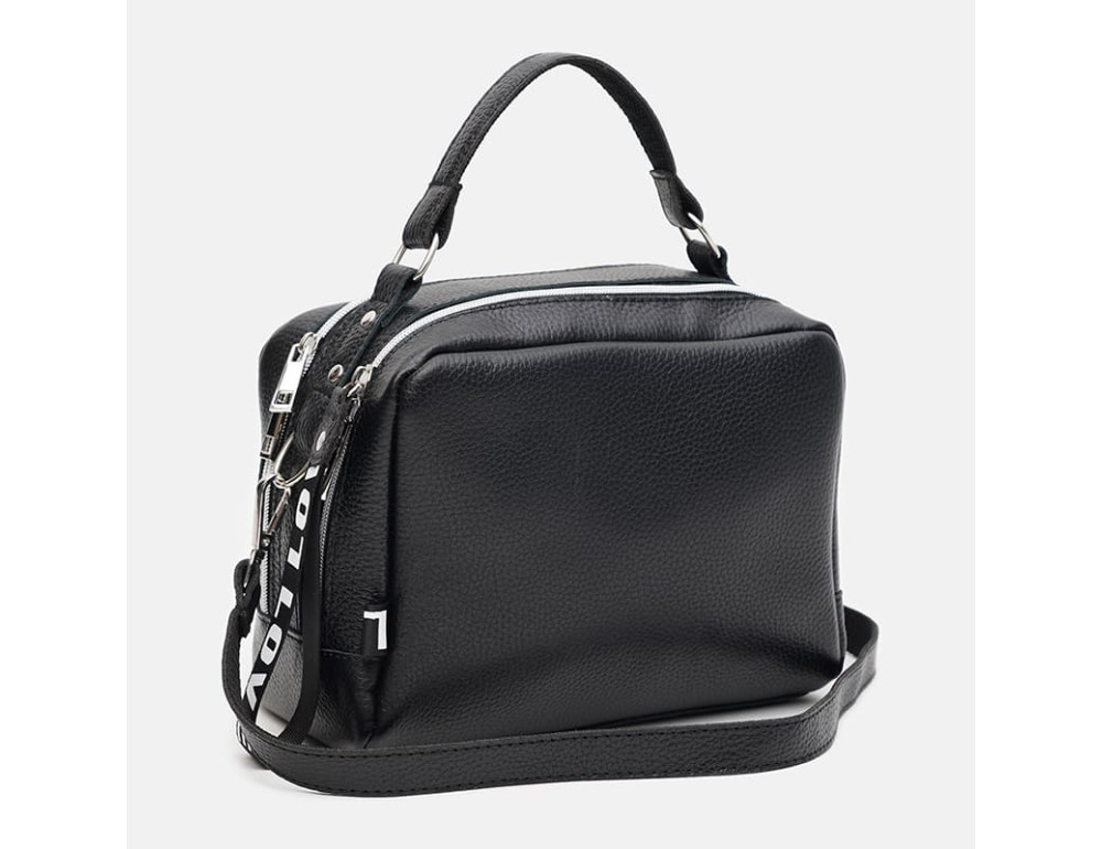 Женская кожаная сумка Ricco Grande 1l649bl-black - Фото № 2