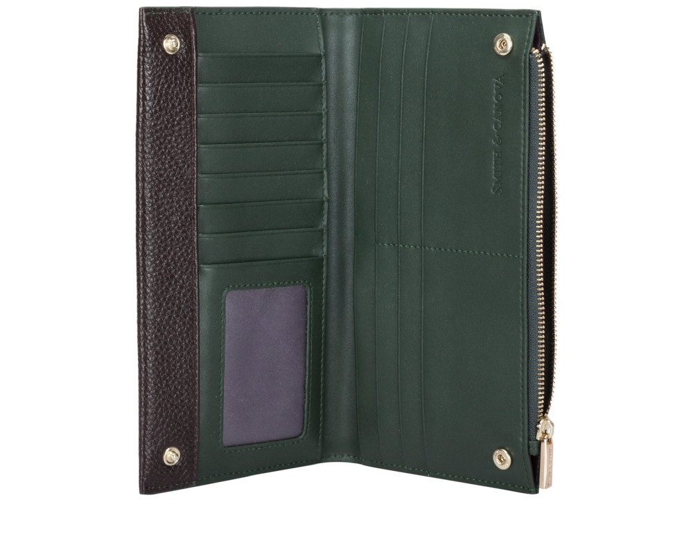 Гаманець жіночий Smith & Canova 26801 Althorp (Green-Brown) - Фотографія № 4