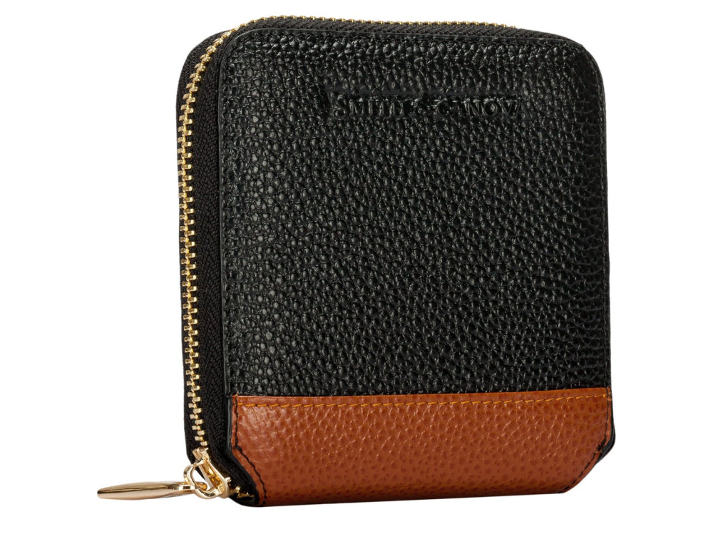 Маленький чорний жіночий гаманець Smith & Canova 26803 BLK-TAN Althorp - Фотографія № 2