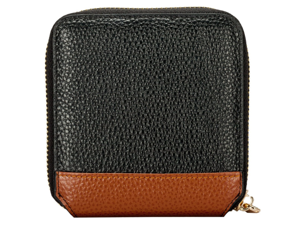Маленький чорний жіночий гаманець Smith & Canova 26803 BLK-TAN Althorp - Фотографія № 3