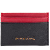 Картхолдер из кожи сапяно Smith & Canova 26827 Devere (Black-Red)