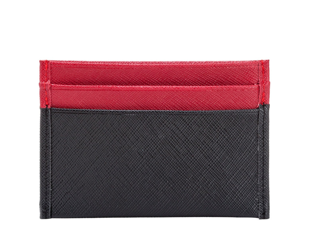 Картхолдер из кожи сапяно Smith & Canova 26827 Devere (Black-Red) - Фото № 3