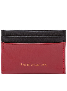 Картхолдер из натуральной кожи Smith & Canova 26827 Devere (Red-Black)