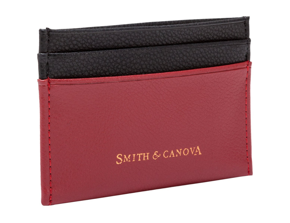 Картхолдер из натуральной кожи Smith & Canova 26827 Devere (Red-Black) - Фото № 2