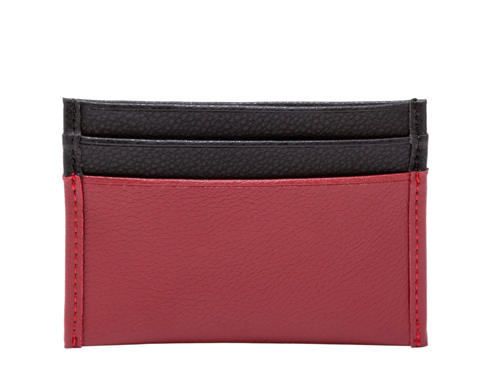 Картхолдер из натуральной кожи Smith & Canova 26827 Devere (Red-Black) - Фото № 3