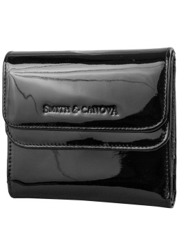 Лаковый женский кошелёк из кожи Smith & Canova 28611 Haxey (Black Patent)