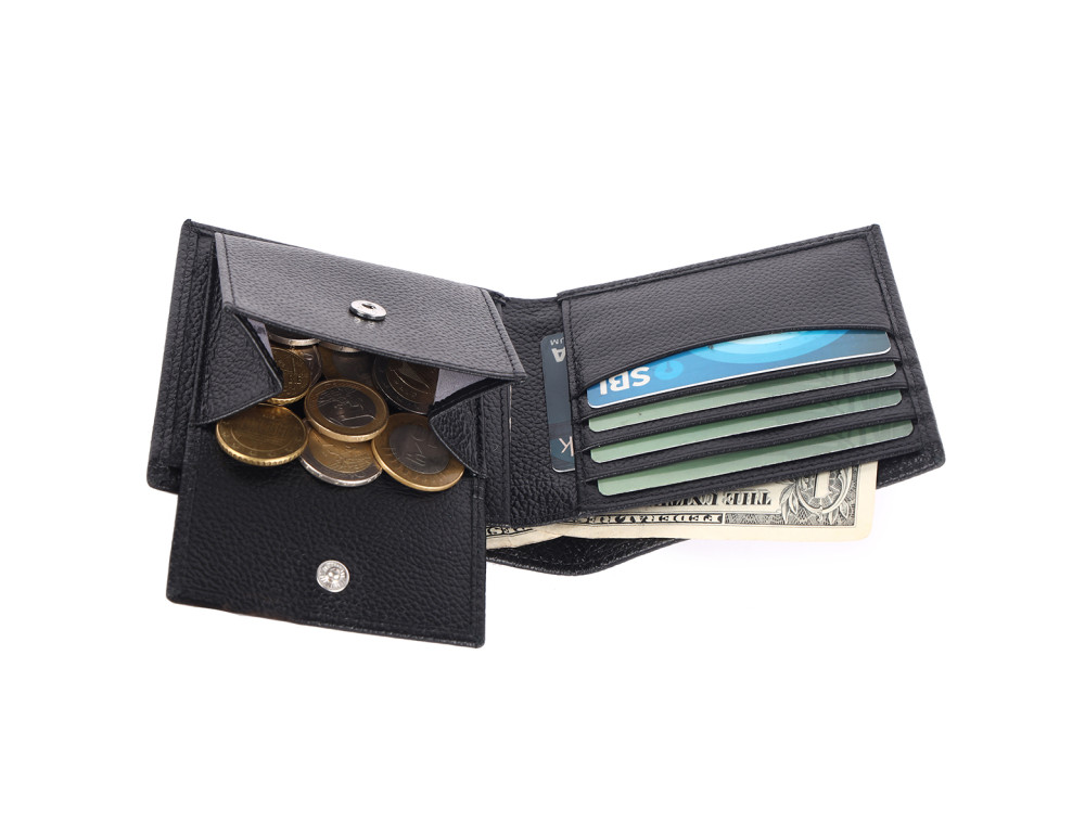 Кожаный мужской кошелек Brampton London Plutus 31975 BLK (Черный) с RFID-защитой - Фото № 4