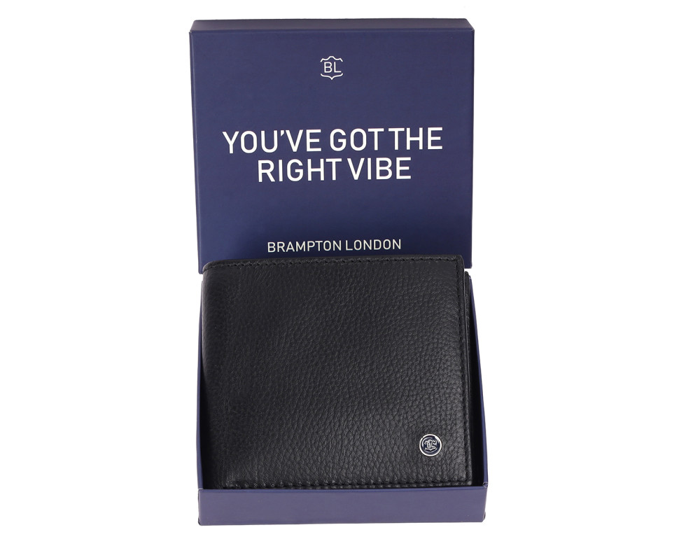 Кожаный мужской кошелек Brampton London Plutus 31975 BLK (Черный) с RFID-защитой - Фото № 5