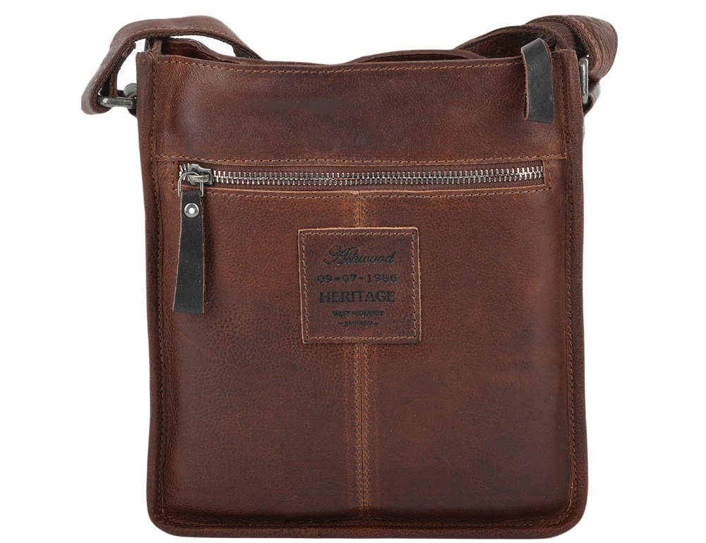 Руда шкіряна сумка-месенджер Ashwood 4551 VT TAN - Фотографія № 3