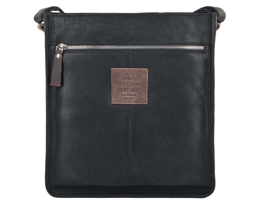Чёрная мужская сумка через плечо Ashwood 4552 Black - Фото № 3