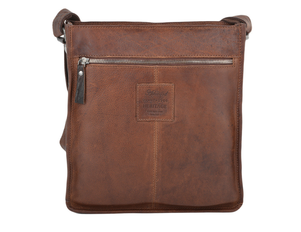 Коричневий чоловіча сумка через плече Ashwood 4552 Tan - Фотографія № 3