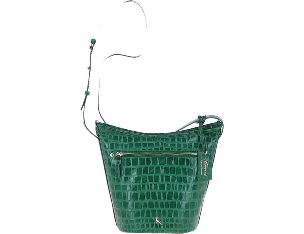 Зелёная кожаная сумочка Ashwood 63790 GREEN/CROC - Фото № 2