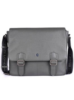 Шкіряна сумка месенджер для ноутбука 14 Brampton London Emissary 64403 GREY (Сірий)