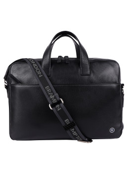 Шкіряна сумка для ноутбука 15,6 Brampton London Commandeer 64547 BLK (Чорний)