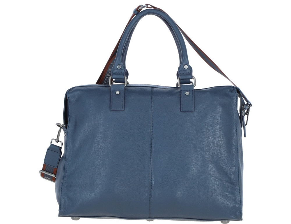 Дорожня сумка з натуральної шкіри Brampton London Weekender 64807 NAVY - стиль і комфорт в дорозі - Фотографія № 3