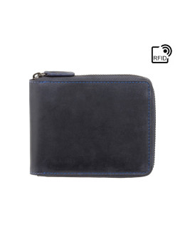 Тёмно-синий портмоне кожаный - маленький Visconti 702 OIL BLUE Bullet