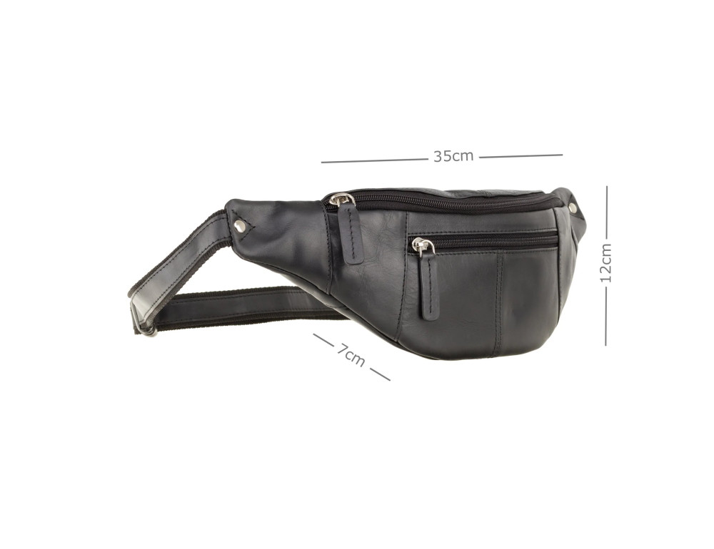 Чорна напоясний сумка Visconti 721 BLK Bumbag Large (Black) - Фотографія № 3