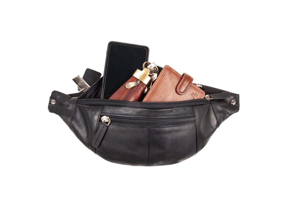 Чорна напоясний сумка Visconti 721 BLK Bumbag Large (Black) - Фотографія № 8