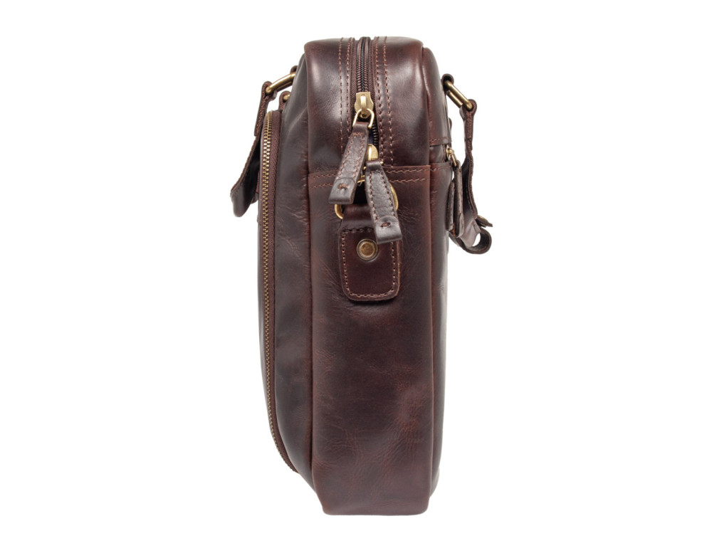 Шкіряна сумка для документів коричневого кольору Ashwood 8143 Brown - Фотографія № 5