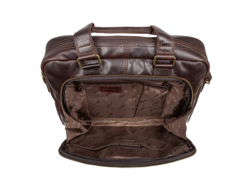 Шкіряна сумка для документів коричневого кольору Ashwood 8143 Brown - Фотографія № 8
