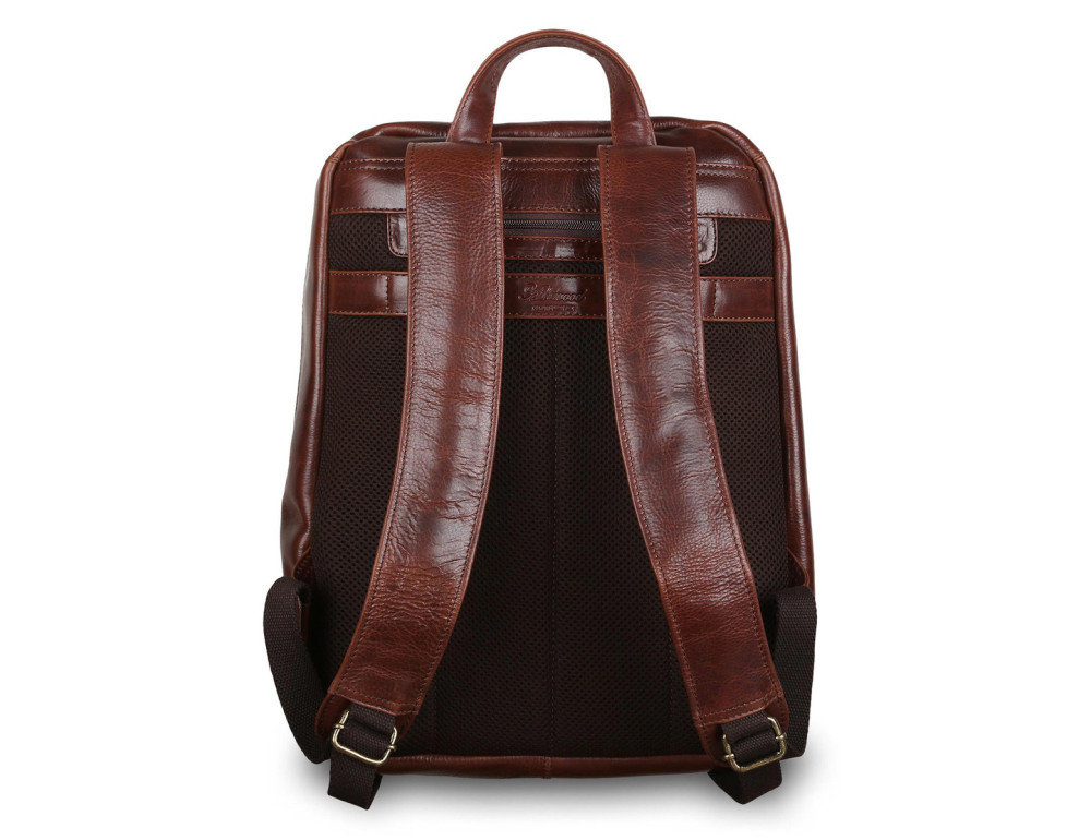 Темно-коричневий рюкзак шкіряний чоловічий Ashwood Leather 8144 Brown - Фотографія № 4