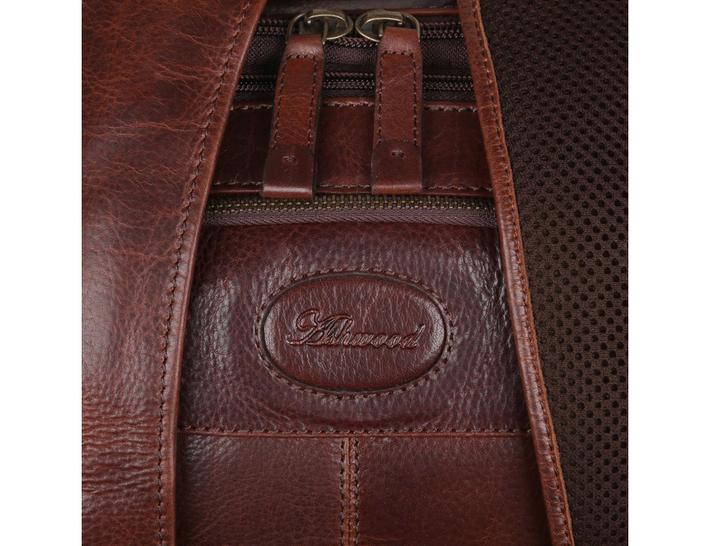 Темно-коричневий рюкзак шкіряний чоловічий Ashwood Leather 8144 Brown - Фотографія № 5
