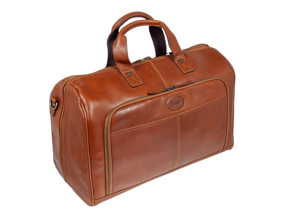 Мужская дорожная сумка из телячьей кожи Ashwood 8150 Tan - Фото № 2