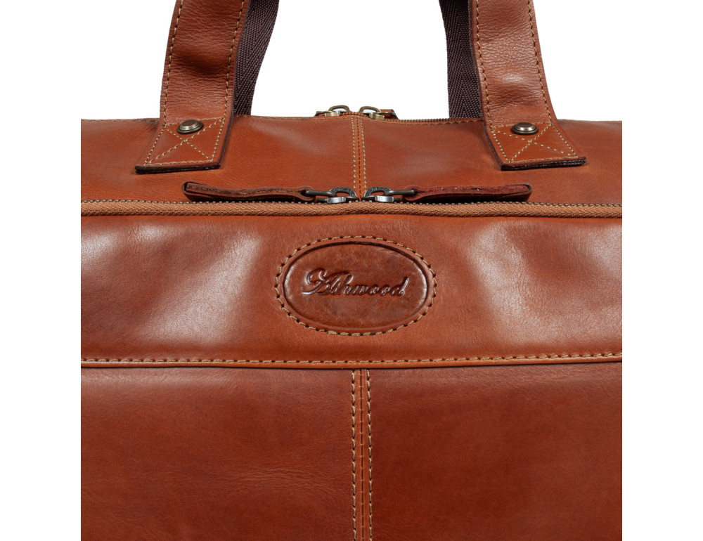 Мужская дорожная сумка из телячьей кожи Ashwood 8150 Tan - Фото № 11