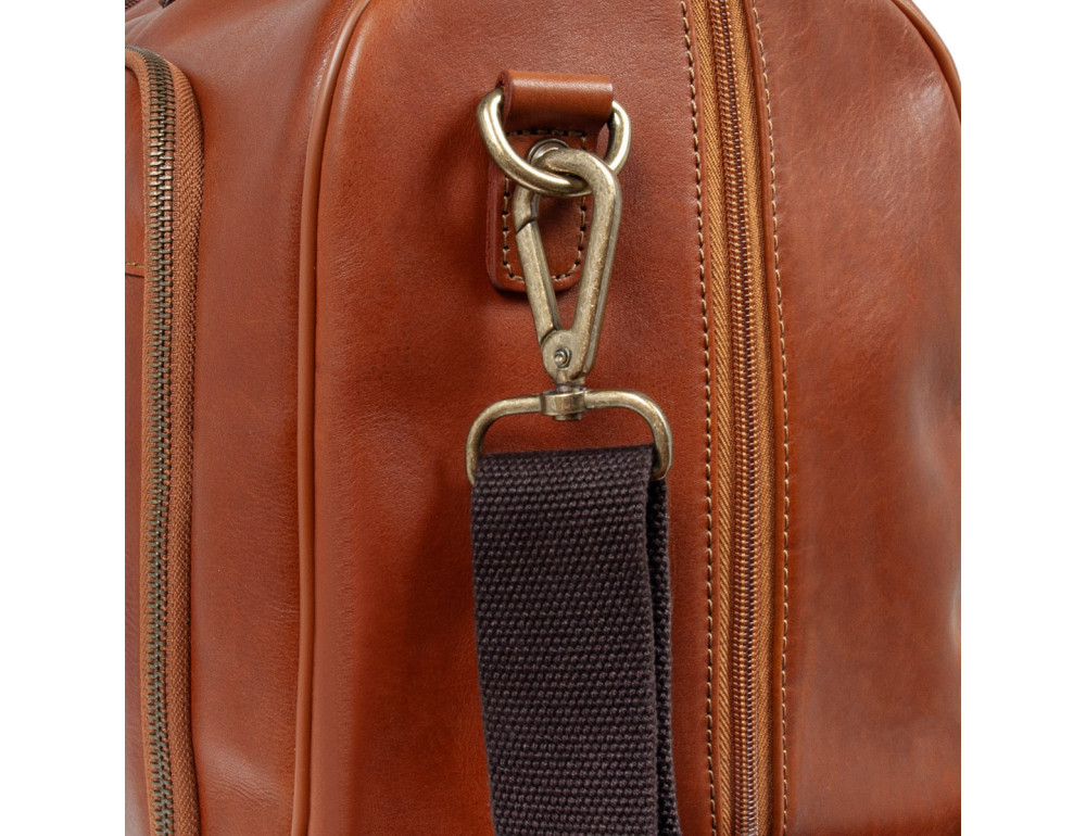 Мужская дорожная сумка из телячьей кожи Ashwood 8150 Tan - Фото № 12