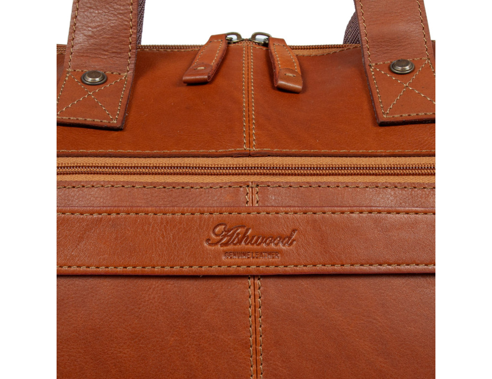 Мужская дорожная сумка из телячьей кожи Ashwood 8150 Tan - Фото № 13