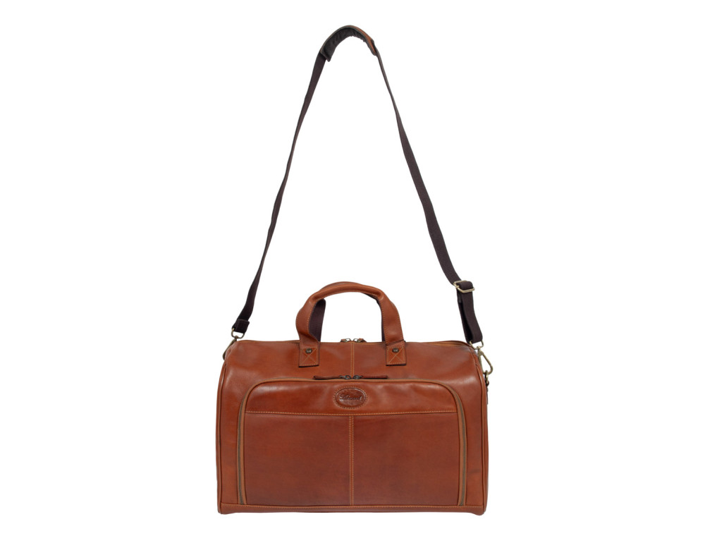 Мужская дорожная сумка из телячьей кожи Ashwood 8150 Tan - Фото № 6