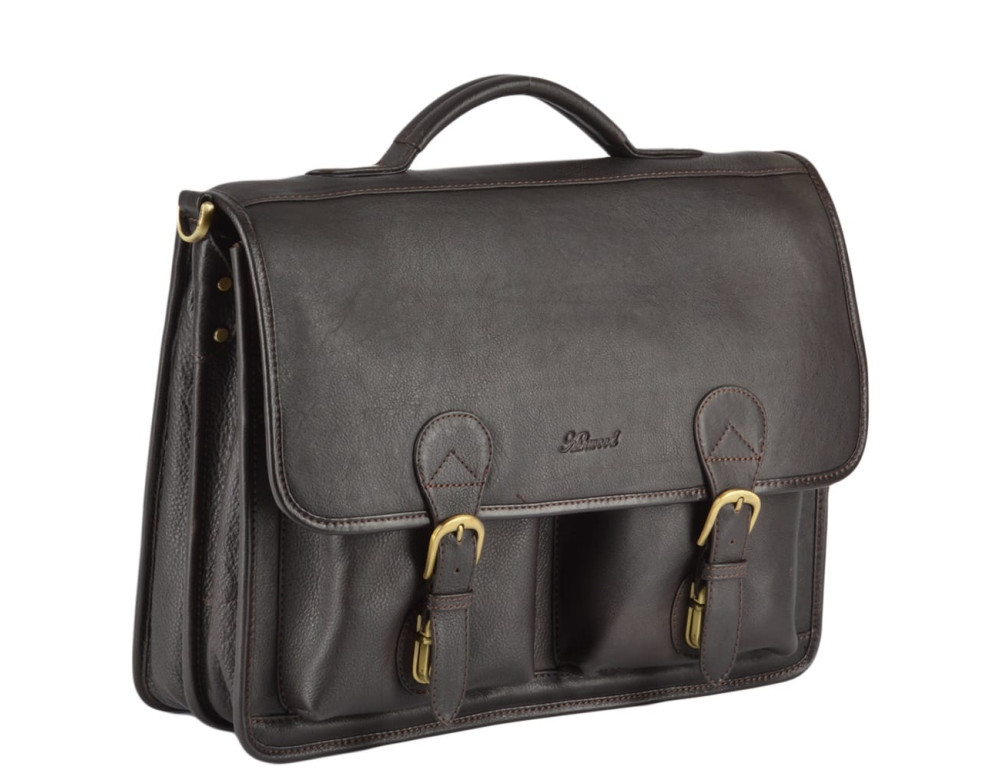 Чоловічий шкіряний портфель Ashwood Leather 8190 BRN - Фотографія № 2