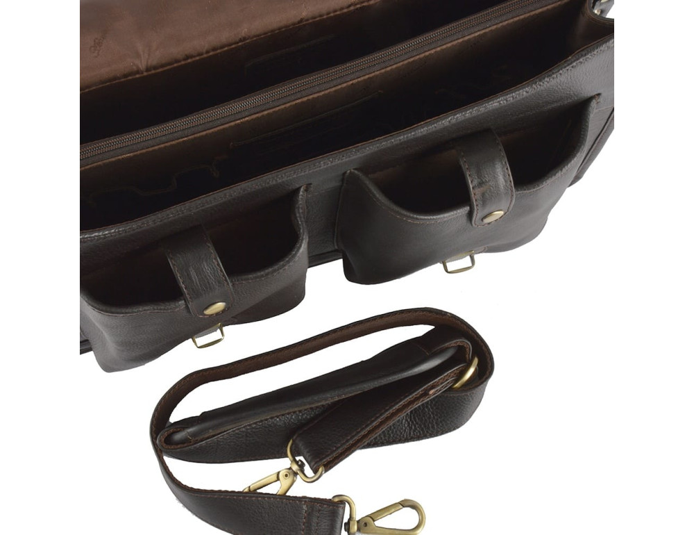 Чоловічий шкіряний портфель Ashwood Leather 8190 BRN - Фотографія № 5