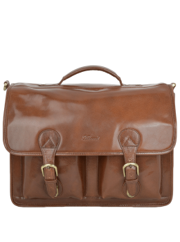 Чоловічий шкіряний портфель англійського виробництва Ashwood 8190 CHESTNUT
