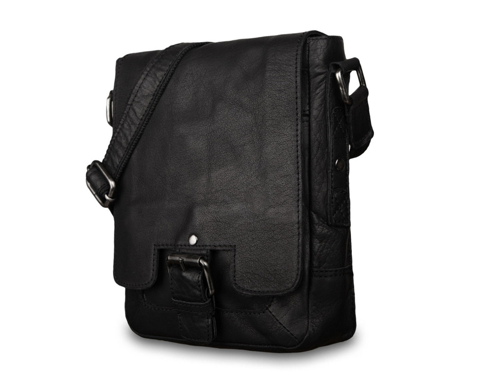Чоловічі шкіряні сумки через плече Ashwood 8341 Black - Фотографія № 3
