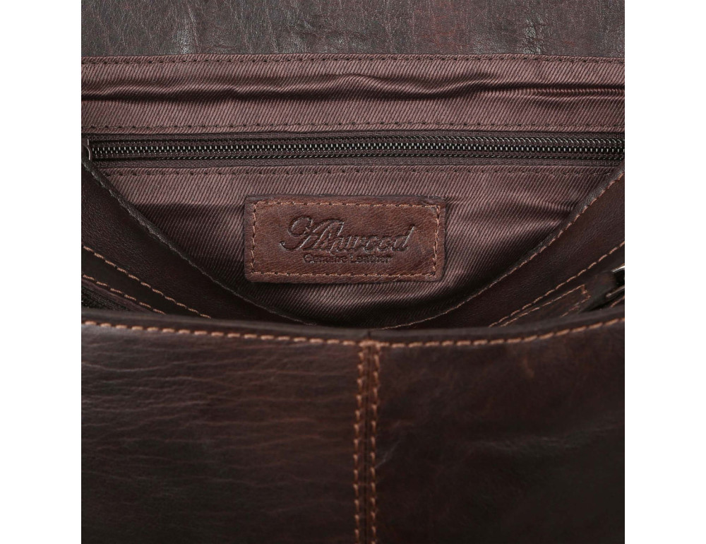 Чоловіча сумка-месенджер формату А4 Ashwood Leather 8342 BRN - Фотографія № 4