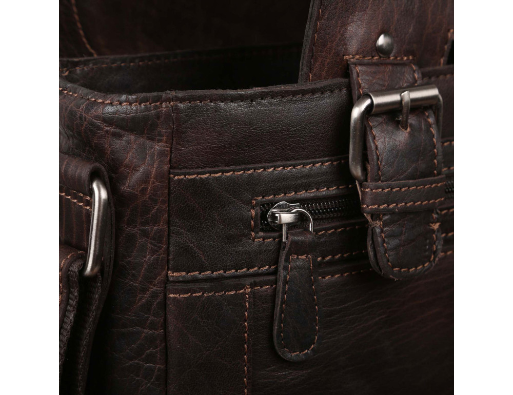 Чоловіча сумка-месенджер формату А4 Ashwood Leather 8342 BRN - Фотографія № 5