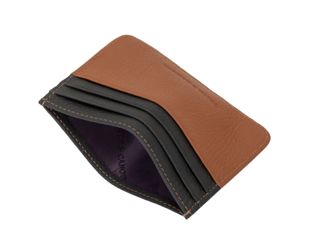 Картхолдер шкіряний Smith & Canova 90014 (Black-Tan) - Фотографія № 4