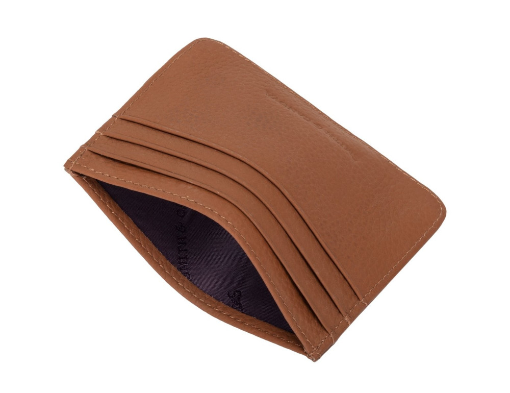 Рыжий кожаный картхолдер Smith & Canova 90014 (Tan) - Фото № 4
