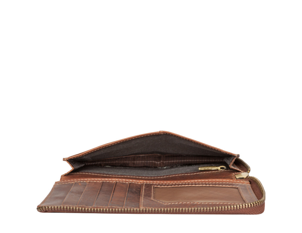 Шкіряний гаманець на блискавці Smith & Canova 92405 Romano (Brown) - Фотографія № 5