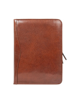 Светло-коричневая кожаная папка под документы Ashwood A4 ZIP Chestnut