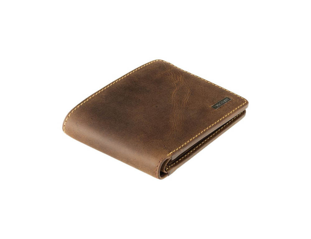 Коричневий чоловічий шкіряний гаманець без клямки Visconti ART50 SADDLE TAN - Фотографія № 5
