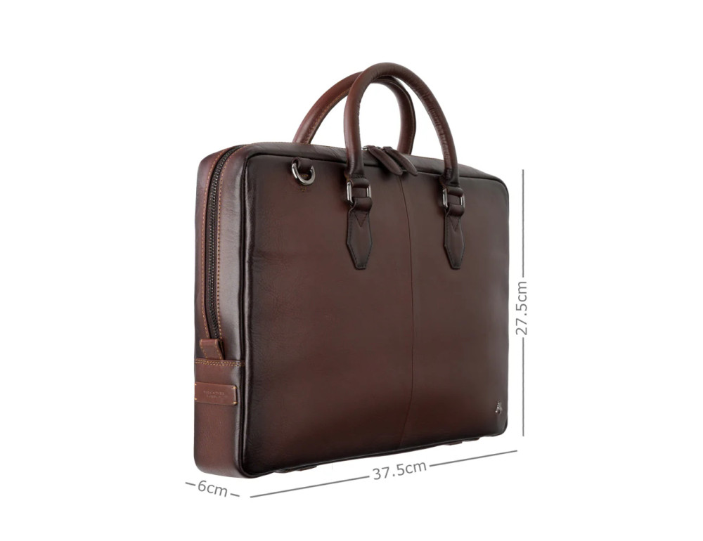 Чоловіча шкіряна сумка для ноутбука 13″ Visconti AT50 B/TAN Carl (Burnish Tan) - Фотографія № 2