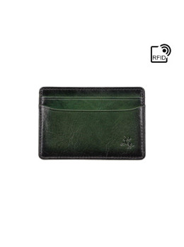 Кожаный картхолдер зелёного цвета Visconti AT54 GREEN Evan (Burnish Green)