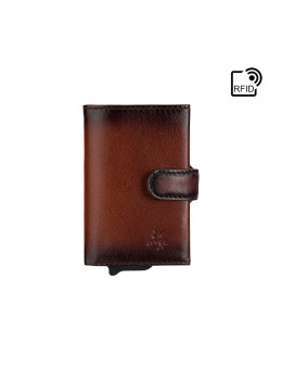 Мужской кожаный кошелёк-картхолдер Visconti AT57 B/TAN Noah c RFID