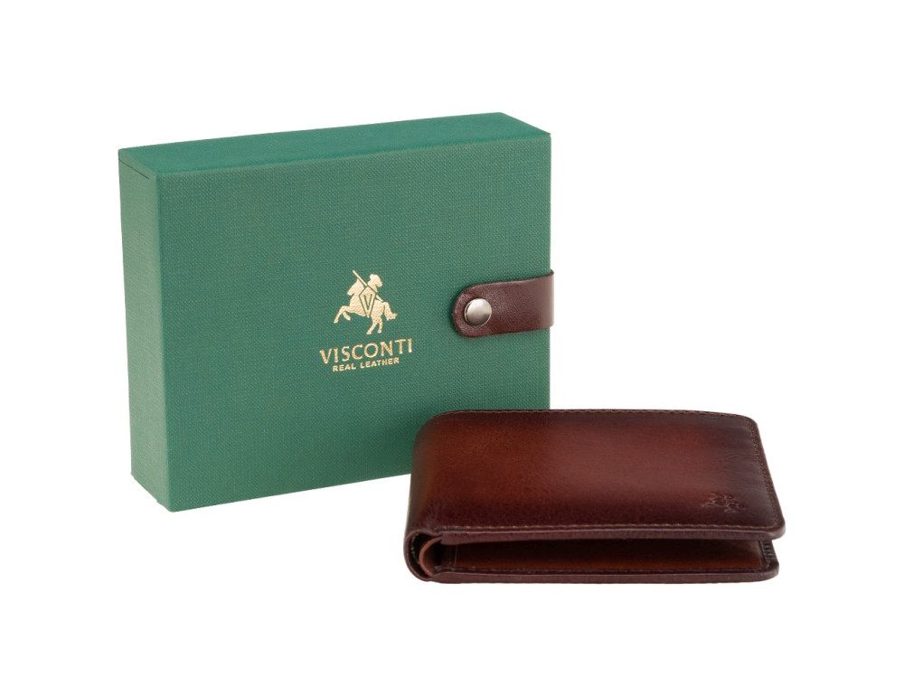Стильний чоловічий гаманець Visconti AT58 B/TAN Milo c RFID коричневий - Фотографія № 4