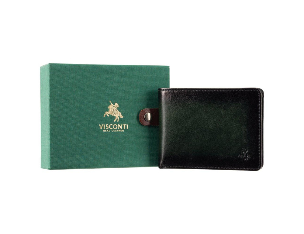 Зелений шкіряний гаманець чоловічий Visconti AT63 GREEN Roland c RFID (Burnish Green) - Фотографія № 6